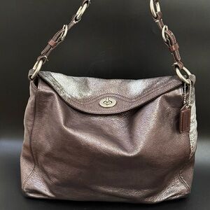 Vintage Y2K COACH 10170 Chelsea Metallic Distressed Pebbled Leather Hobo Bag